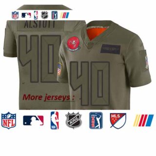 Buccaneers #40 Mike Alstott Camo Youth Stitched Football Limited 2019 Salute to Service Jersey