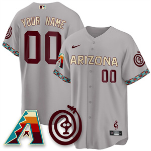 Custom Men's Arizona Diamondbacks City Connect Concept Jersey V2 All Stitched Gray