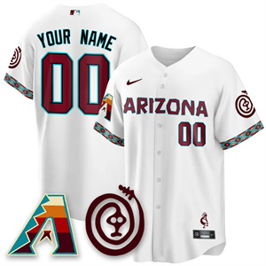 Custom Men's Arizona Diamondbacks City Connect Concept Jersey V2 All Stitched White