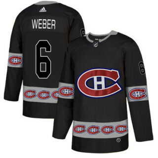 Canadiens 6 Shea Weber Black Team Logos Fashion Adidas Jersey