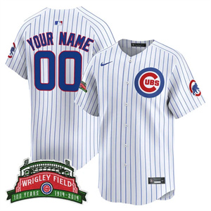Chicago Cubs Wrigley Field Style Vapor Premier Limited Custom Jersey All Stitched Pinstripe