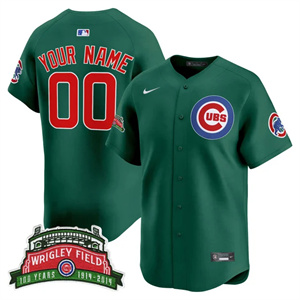 Chicago Cubs Wrigley Field Style Vapor Premier Limited Custom Jersey All Stitched Wrigley Field