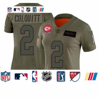 Chiefs #2 Dustin Colquitt Camo Women's Stitched Football Limited 2019 Salute to Service Jersey