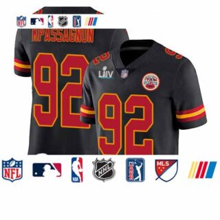 Chiefs #92 Tanoh Kpassagnon Black Super Bowl LIV Bound Youth Stitched Football Limited Rush Jersey