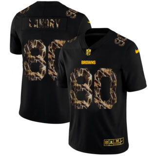 Cleveland Browns #80 Jarvis Landry Men's Black Nike Flocked Lightning Vapor Limited NFL Jersey