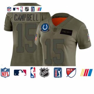 Colts #15 Parris Campbell Camo Women's Stitched Football Limited 2019 Salute to Service Jersey