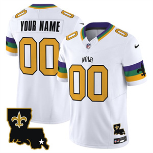 Custom Men's New Orleans Saints White 2025 New Orleans City Vapor Limited Jersey All Stitched