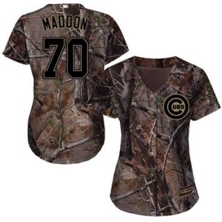 Cubs #70 Joe Maddon Camo Realtree Collection Cool Base Women's Stitched Baseball Jersey