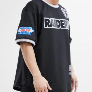 Custom Men's NFL Las Vegas Raiders LOGO CLASSIC MESH BUTTON UP SHIRT Black