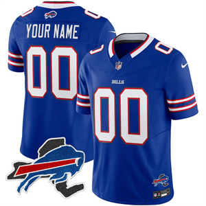 Custom Men's Buffalo Bills New York Patch Vapor Limited Jersey - All Stitched Royal