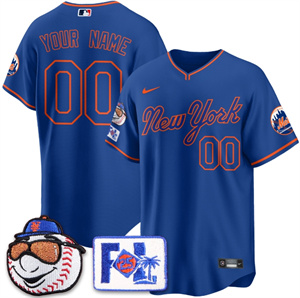Custom Men's New York Mets Blue Road 2025 Spring Training Jersey All Stitched Blue