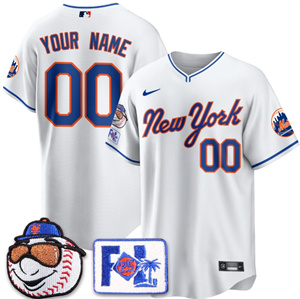 Custom Men's New York Mets Blue Road 2025 Spring Training Jersey All Stitched White