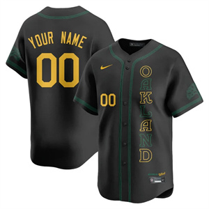 Custom NameGender Oakland Athletics City Connect Concept Jersey All Stitched Black