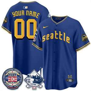 Custom Seattle Mariners Ichiro Number Retirement Jersey V2 - All Stitched City Connect