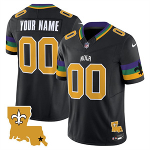 Custom Men's New Orleans Saints Black 2025 New Orleans City Vapor Limited Jersey All Stitched