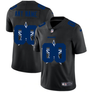 Dallas Cowboys Custom Men's Nike Team Logo Dual Overlap Limited NFL Jersey Black