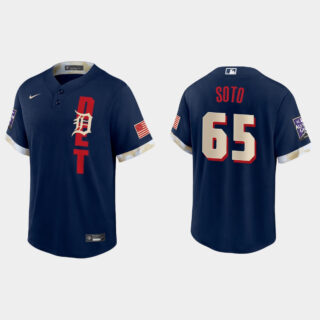 Detroit Tigers #65 Gregory Soto 2021 Mlb All Star Game Fan's Version Navy Jersey