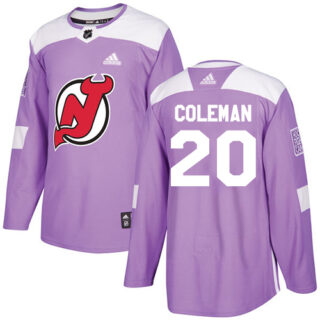 Devils #20 Blake Coleman Purple Authentic Fights Cancer Stitched Hockey Jersey