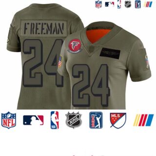 Falcons #24 Devonta Freeman Camo Women's Stitched Football Limited 2019 Salute to Service Jersey