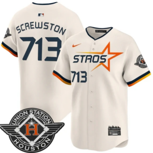Men's Houston Astros 2025 City Connect Vapor Premier Limited Jersey All Stitched Cream Screwston #713