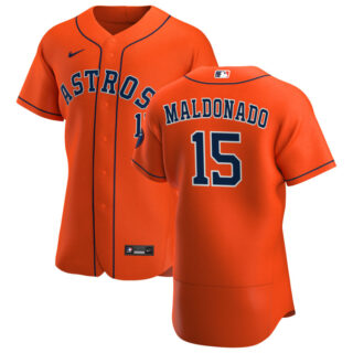 Houston Astros #15 Martin Maldonado Men's Nike Orange Alternate 2020 Authentic Team MLB Jersey