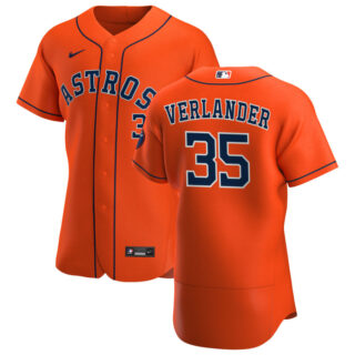 Houston Astros #35 Justin Verlander Men's Nike Orange Alternate 2020 Authentic Team MLB Jersey