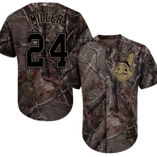 Indians #24 Andrew Miller Camo Realtree Collection Cool Base Stitched Youth Baseball Jersey