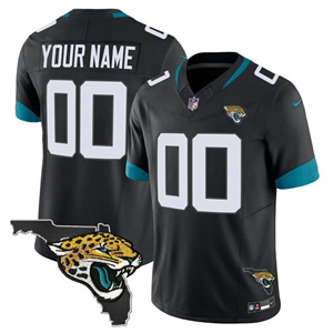 Jacksonville Jaguars Florida Patch Vapor Custom Jersey All Stitched Black