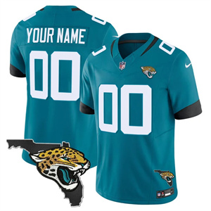 Jacksonville Jaguars Florida Patch Vapor Custom Jersey All Stitched Teal