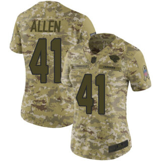 Jaguars #41 Josh Allen Camo Women's Stitched Football Limited 2018 Salute to Service Jersey