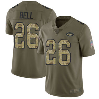 Jets #26 Le'Veon Bell Olive Camo Youth Stitched Football Limited 2017 Salute to Service Jersey