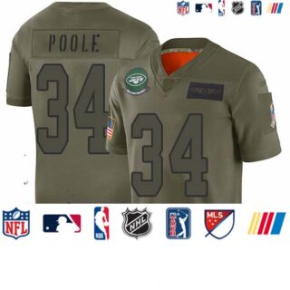 Jets #34 Brian Poole Camo Men's Stitched Football Limited 2019 Salute To Service Jersey