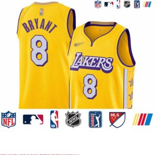 Lakers #8 Kobe Bryant Gold Basketball Swingman City Edition 2019 20 Jersey