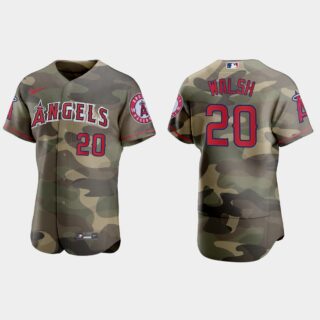 Los Angeles Angels #20 Jared Walsh Men's Nike 2021 Armed Forces Day Authentic MLB Jersey -Camo