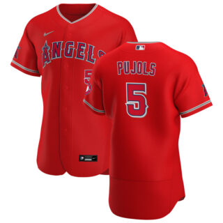 Los Angeles Angels #5 Albert Pujols Men's Nike Red Alternate 2020 Authentic Player MLB Jersey