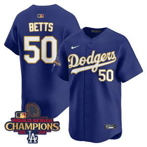 Los Angeles Dodgers Gold 2025 Royal Mookie Betts #50 Jersey All Stitched