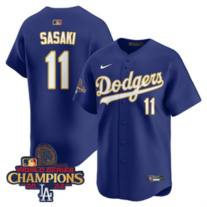 Los Angeles Dodgers Gold 2025 Royal Roki Sasaki #11 Jersey All Stitched