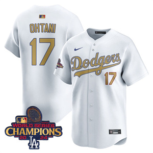 Los Angeles Dodgers Gold 2025 White Gold Shohei Ohtani #17 Jersey All Stitched