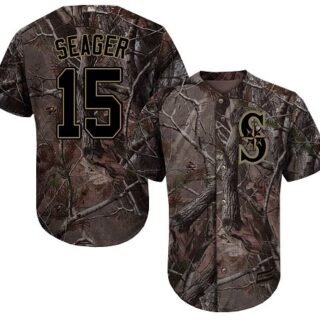 Mariners #15 Kyle Seager Camo Realtree Collection Cool Base Stitched Youth Baseball Jersey