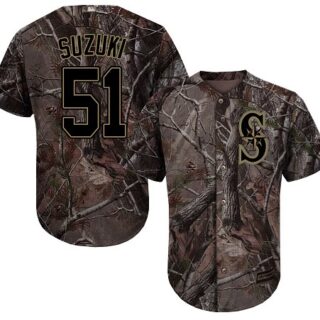 Mariners #51 Ichiro Suzuki Camo Realtree Collection Cool Base Stitched Youth Baseball Jersey