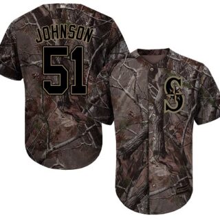 Mariners #51 Randy Johnson Camo Realtree Collection Cool Base Stitched Youth Baseball Jersey