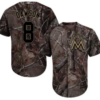 Marlins #8 Andre Dawson Camo Realtree Collection Cool Base Stitched Youth Baseball Jersey