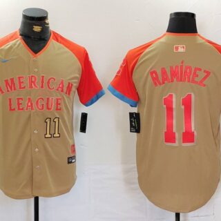 Men's American League #11 Jose Ramirez Cream 2024 All-Star Limited Stitched Jerseys