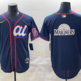 Men's American League Seattle Mariners Team Big Logo Navy 2025 All-Star Edition Limited Stitched Baseball Jersey