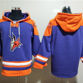 Men's Arizona Coyotes Blank Purple Ageless Must-Have Lace-Up Pullover Hoodie