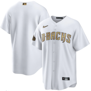 Men's Arizona Diamondbacks Blank 2022 All-Star White Cool Base Stitched Baseball Jersey