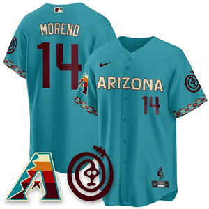 Men's Arizona Diamondbacks City Connect Concept Jersey V2 All Stitched Gabriel Moreno #14
