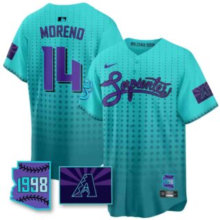 Men's Arizona Diamondbacks Purple for Second 'Serpientes' City Connect Jersey All Stitched Gabriel Moreno #14