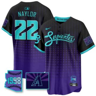 Men's Arizona Diamondbacks Purple for Second 'Serpientes' City Connect Jersey All Stitched Josh Naylor #22