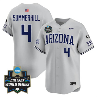Men's Arizona Wildcats #4 Brendan Summerhill 2025 World Series Vapor Premier Limited Jersey All Stitched